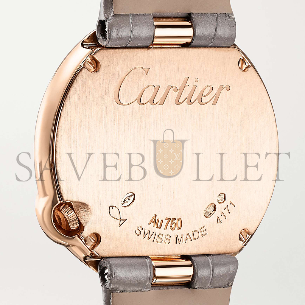 CARTIER BALLON BLANC DE CARTIER 30MM 18-KARAT ROSE GOLD, ALLIGATOR AND DIAMOND WATCH WJBL0008